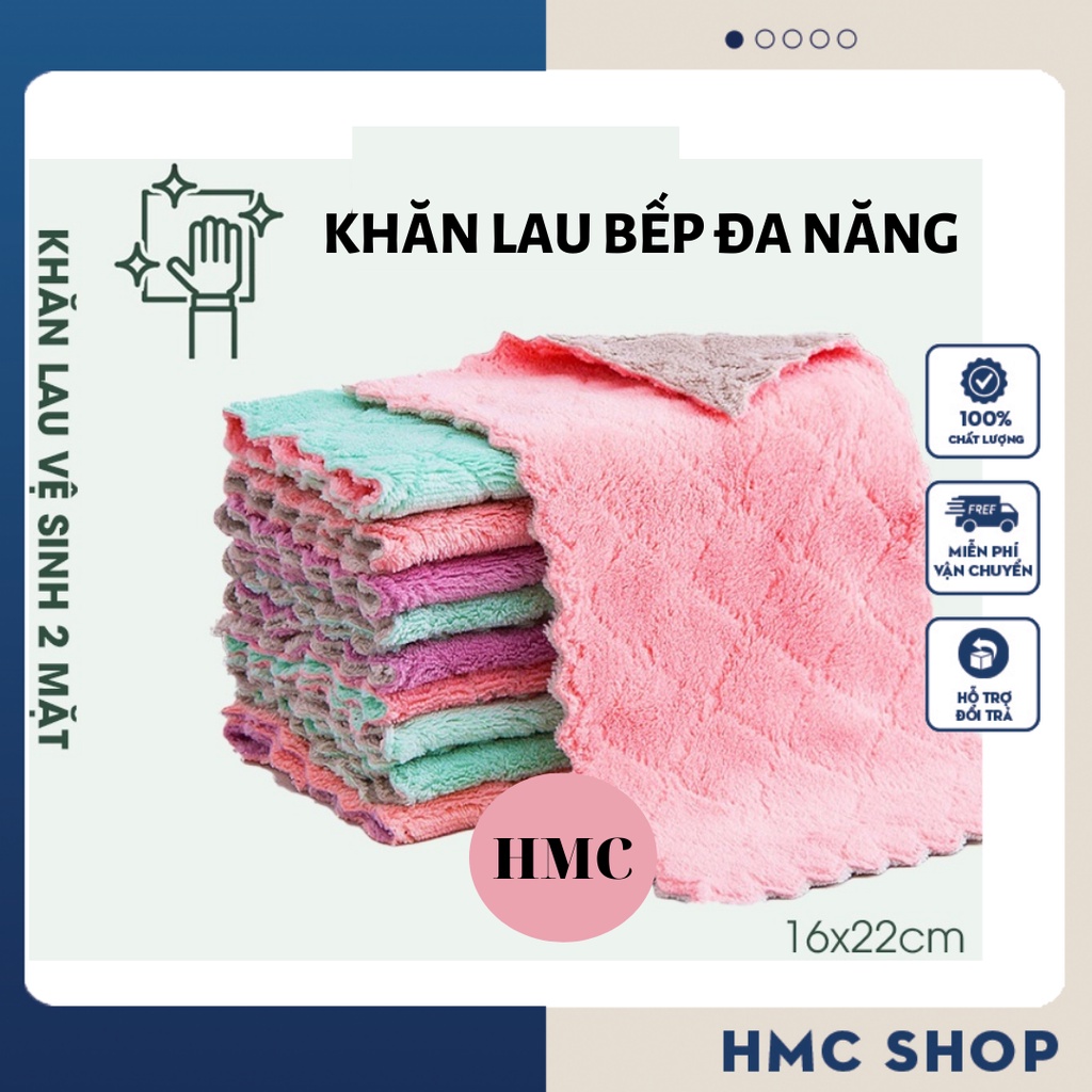 Khăn lau đa năng 2 mặt viền zíc zắc - set 10 khăn lau 5tur56986r4