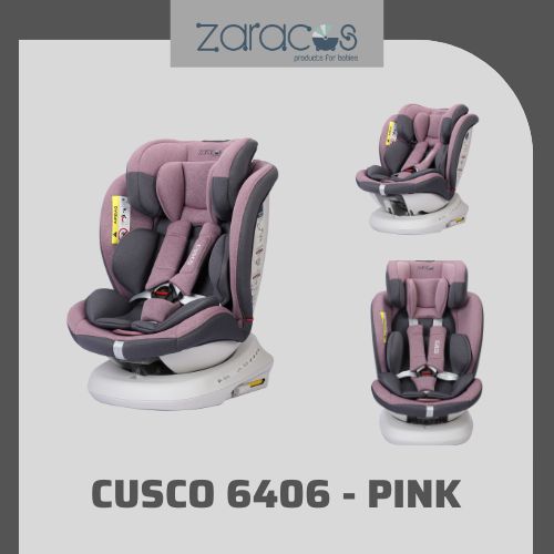 Ghế ngồi ô tô xoay 360 độ cho bé zaracos cusco 6406 isofix pink – zaracos việt nam