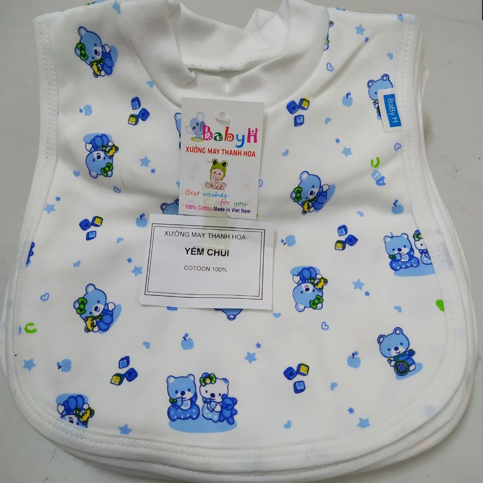 Yếm chui đầu 2lớp cotton cho bé