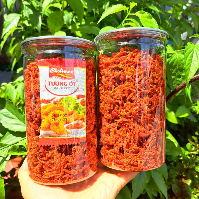 Khô bò xé sợi tẩm vị cay 300gr - khô bò sợi ngắn tẩm gia vị cay thơm