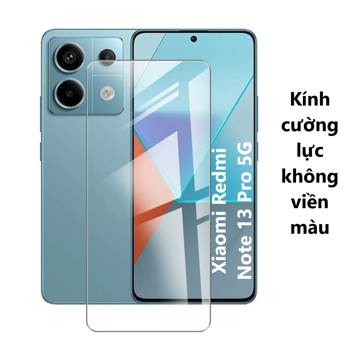 Kính cường lực Xiaomi Redmi Note 9 10 11 12 13 14 Pro Plus T S Lite 5G 4G không viền màu