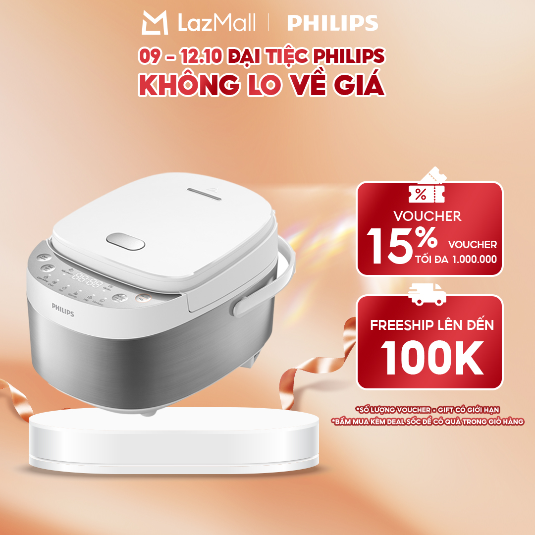 Nồi Cơm Điện Tử Mini Philips HD3170/66 | 600W | 0.85 Lít - Hàng Chính Hãng