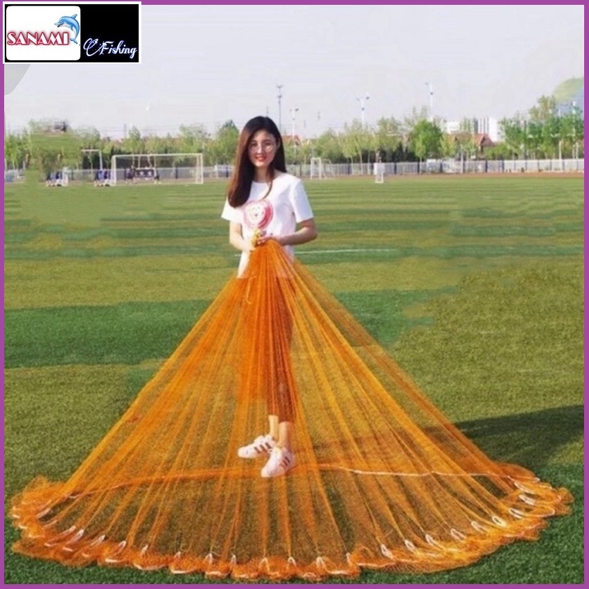 [Xưởng Sản Xuất] Chài Dù Bắt Cá Chân Chì Đúc Thái Lan mắt lưới 1,8cm cao 2m5, 3m, 4m, 5m - SANAMI FISHING mắt dày, dễ quăng, bền chắc chài lưới bắt cá