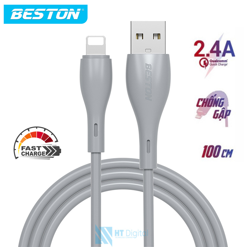 Cáp sạc nhanh beston fast charging data cable usb to l.p 2.4a cho iphone x xs max 11 12 13 14 pro max