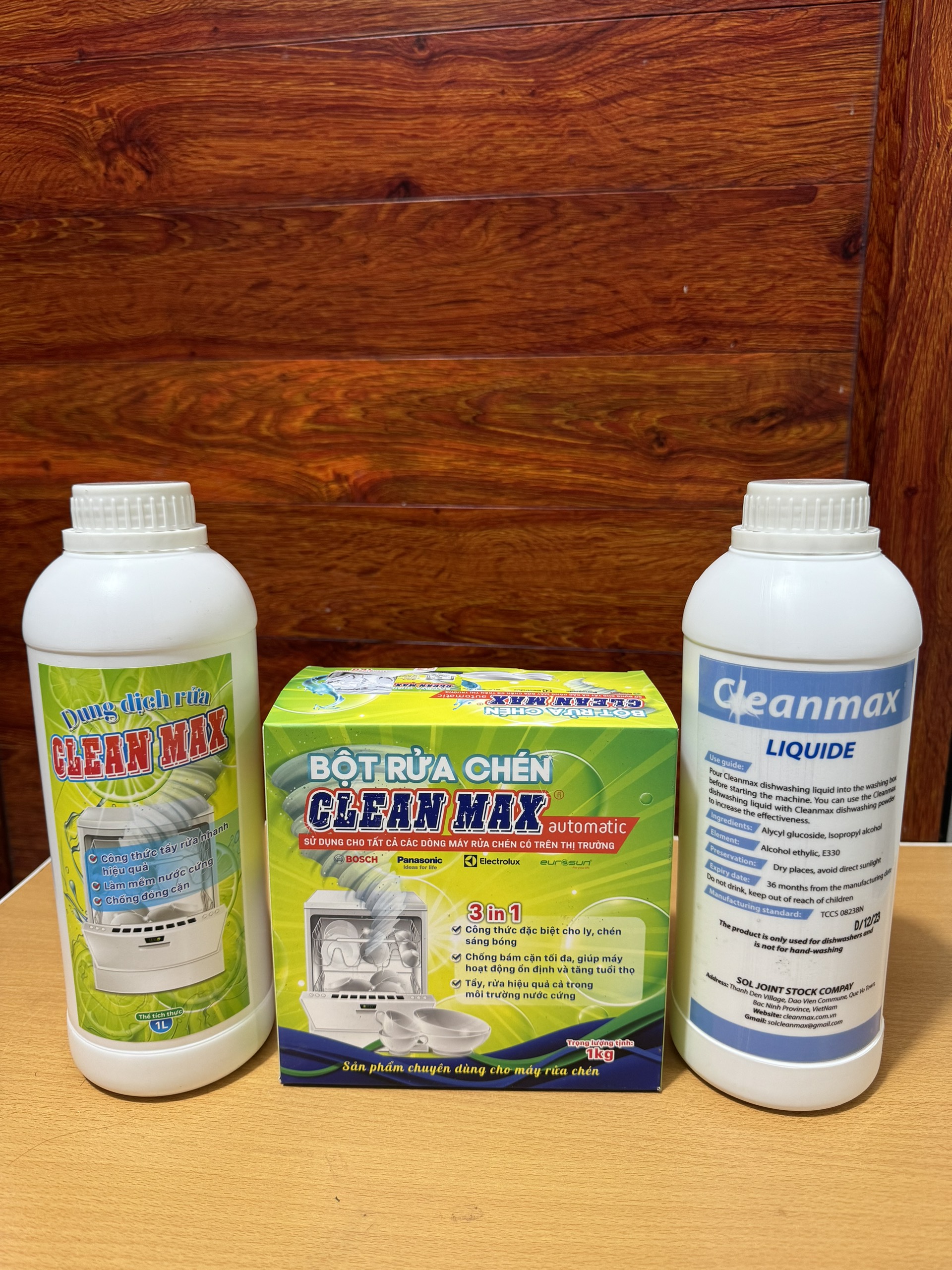 Combo bộ 3 sản phẩm dùng cho máy rửa chén bát CLEAN MAX