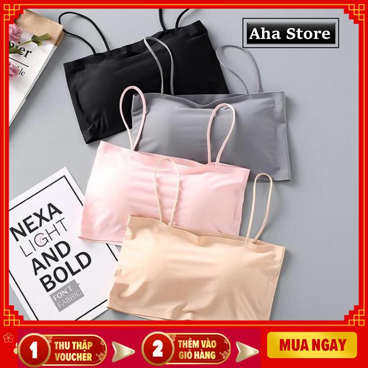 Áo Bra  Su Hai Dây Vải Su Mát Lạnh Freesize dưới 84 cm BRA02 [Aha Store]