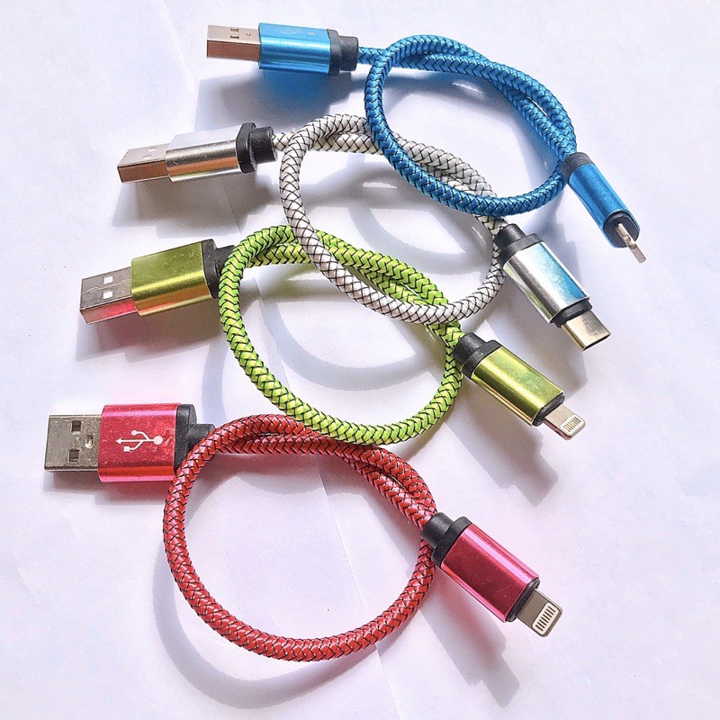 Cáp sạc lightning ngắn 20cm cho iPhone, iPad, dây sạc nhỏ gọn dùng cho pin dự phòng tiện lợi