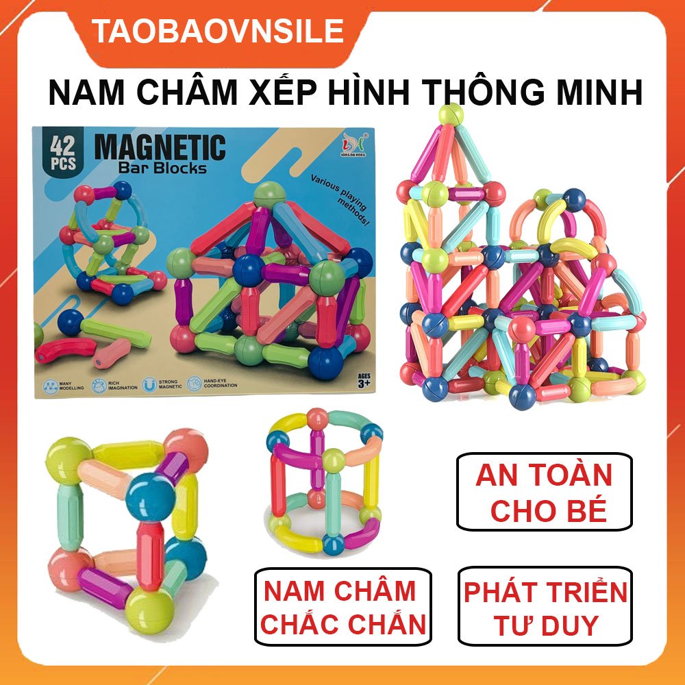 [AN TOÀN CHO BÉ]Bộ Đồ Chơi Xếp Hình Nam Châm, Bộ Xếp Hình Nam Châm Giúp Bé Chơi Vui Hơn Với Nhiều Ý Tưởng Sáng Tạo ,Lắp Ráp Thông Minh Cho Bé, Giúp Trẻ Em Phát Triển Trí Tuệ-SANTASHOPONE