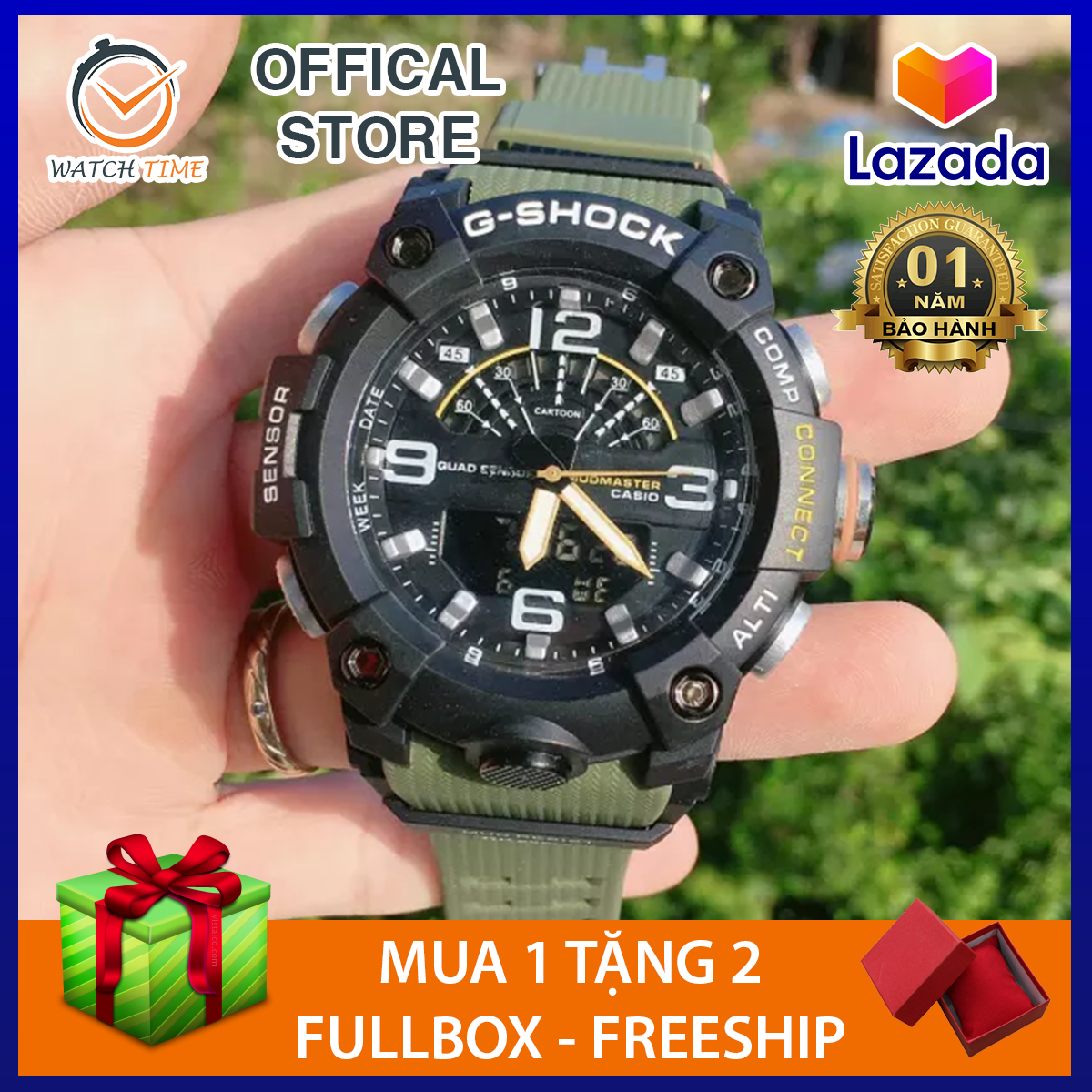 Đồng hồ nam G-Shock GG-B100 XANH RÊU - Made in JAPAN - Size 46mm - Bảo hành 12 tháng - Siêu chống nước,chống từ,chống va đập - Màu bền không phai - Đẳng cấp NHẬT BẢN