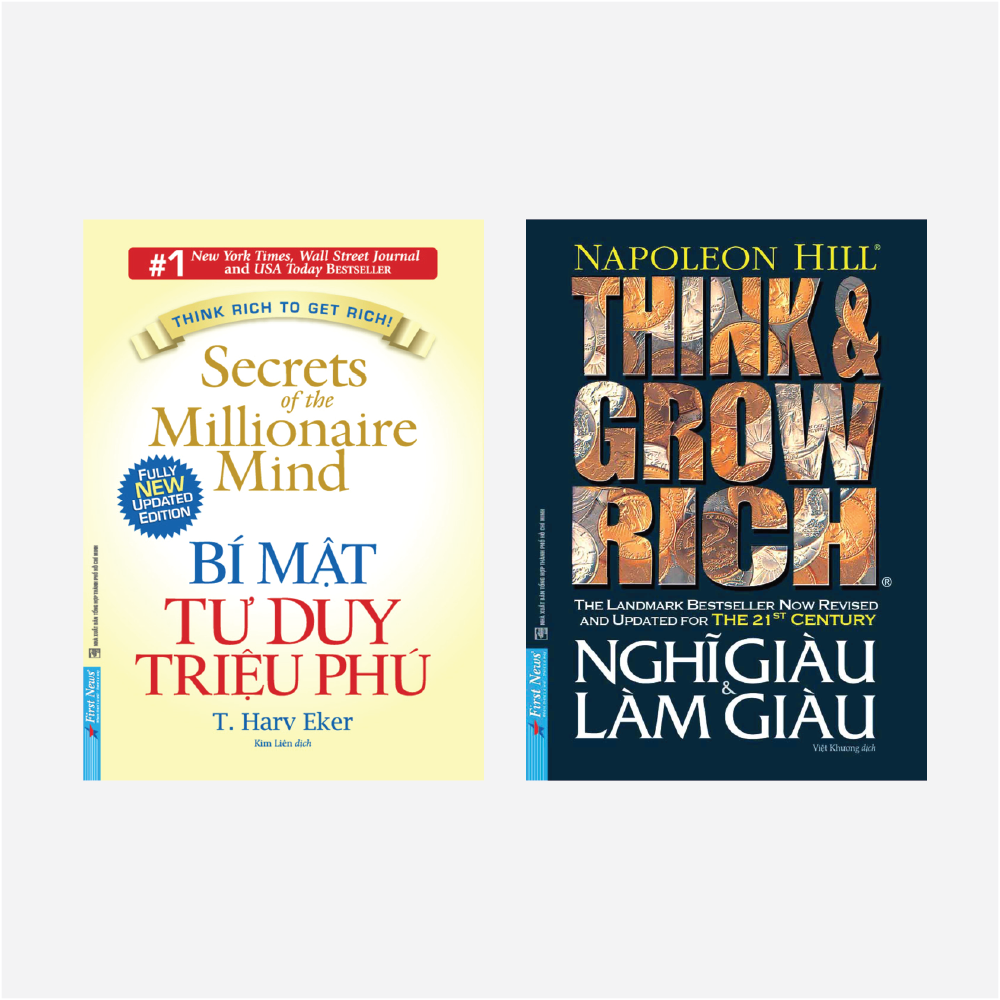 Sách Combo 2 Cuốn Bí Mật Tư Duy Triệu Phú + Nghĩ Giàu Và Làm Giàu - First News