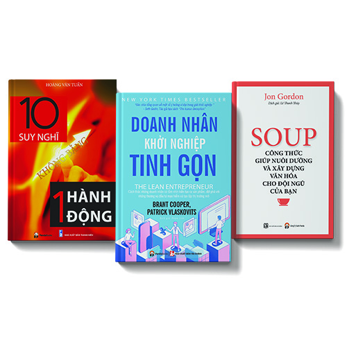 Sách COMBO 3 cuốn: Soup - Công thức nuôi dưỡng và xây dựng văn hóa cho đội ngũ của bạn + 10 suy nghĩ không bằng một hành động + Doanh nhân khởi nghiệp tinh gọn