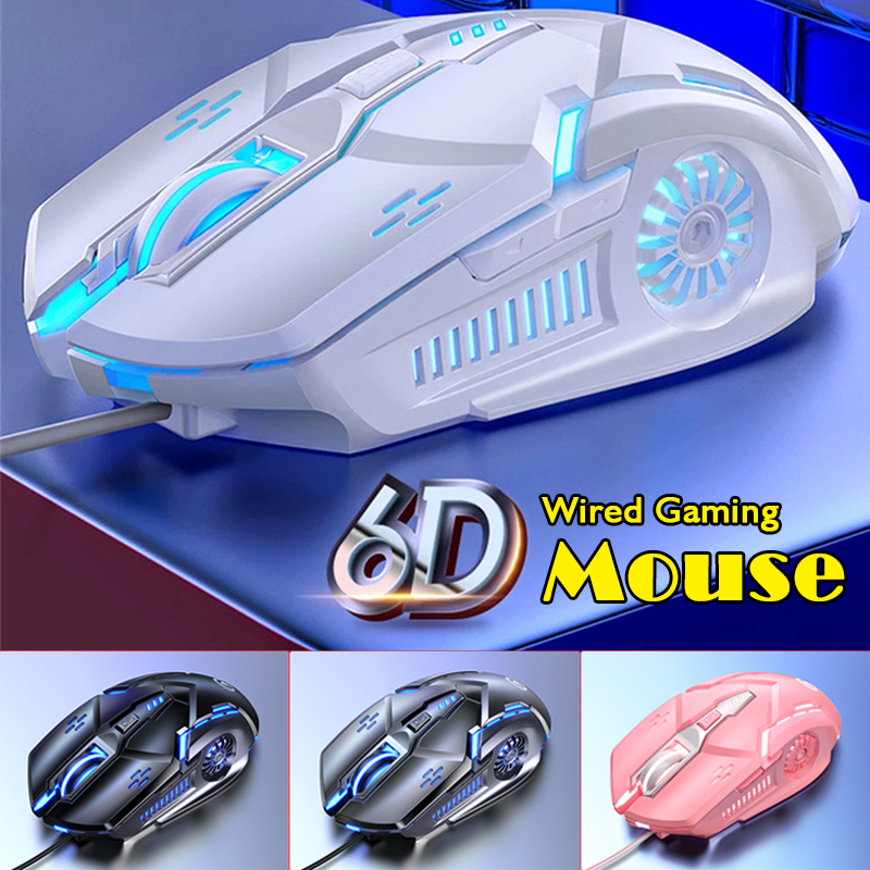 Chuột gaming máy tính có dây game thủ 3200dpi / chế độ led 7 màu / 6 nút bấm - hàng chính hãng