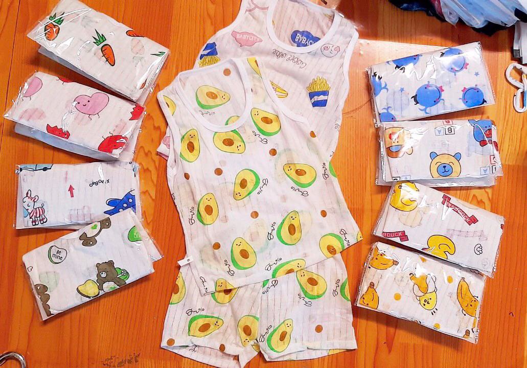 5 bộ ba lỗ cotton giấy cho bé freeship