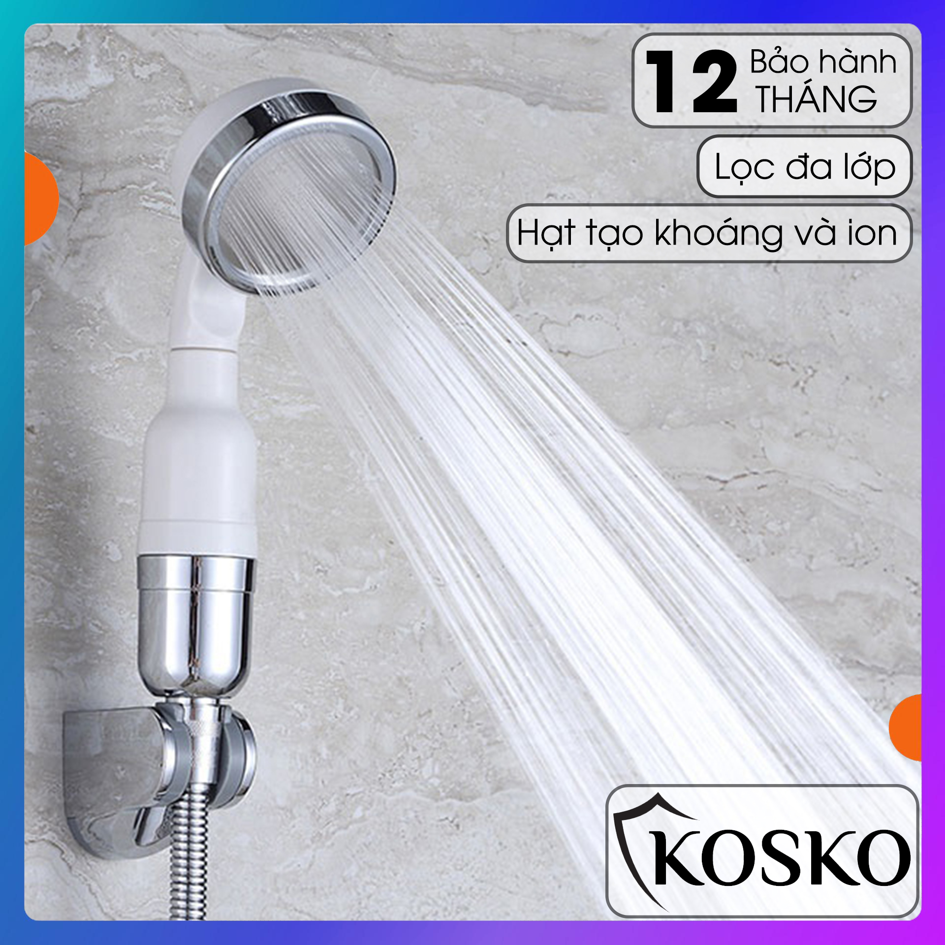 Vòi sen tăng áp công nghệ nano hạt lọc siêu tiết kiệm nước, Dễ dàng lắp đặt không cần gọi thợ, vòi sen tắm, bát sen