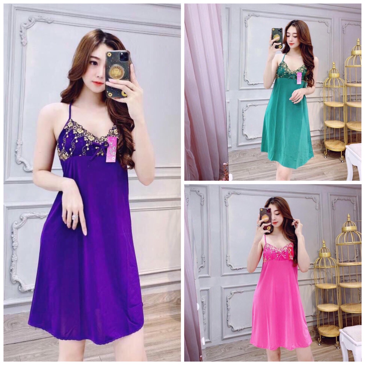 Đầm ngủ, Đầm Mặc Nhà,Đầm Bầu Nhiều Màu