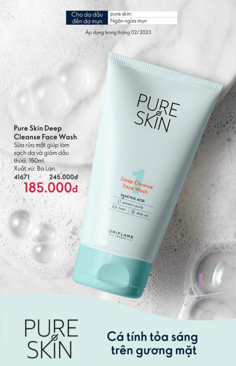 Sữa Rửa Măt Dạng Gel Pure Skin Dùng Cho Da Dau Mụn 4.1.6.7.1. | Lazada.Vn