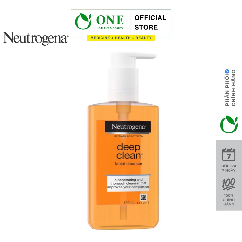 Sữa Rửa Mặt Neutrogena Facial Cleanser Deep Clean Làm Sạch Sâu Dạng Gel 150ml