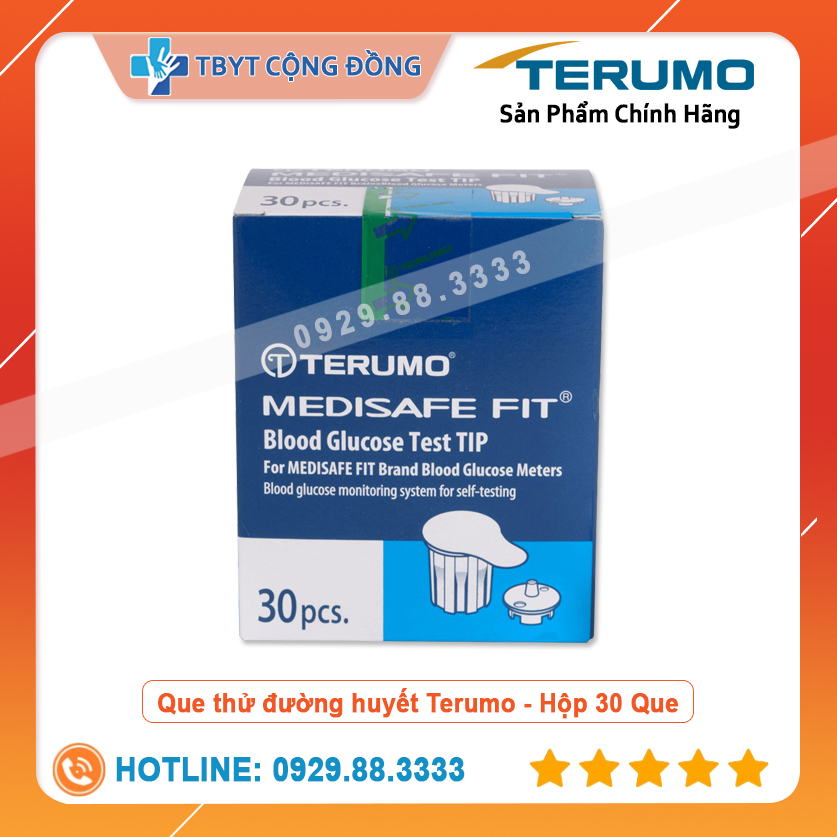 Hộp 30 que thử đường huyết tiểu đường Nhật Bản Terumo Medisafe Fit