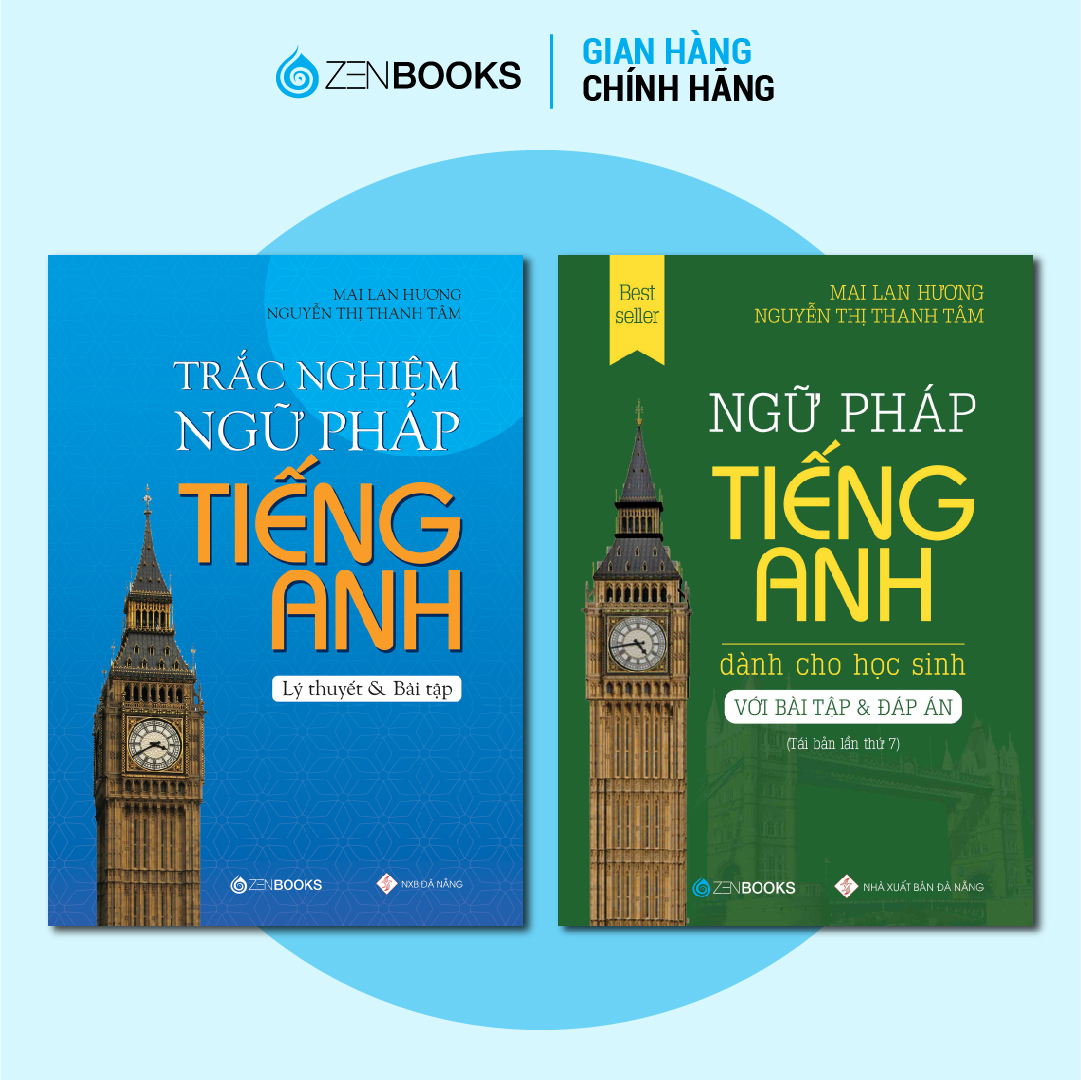 Sách - combo 2 cuốn ngữ pháp tiếng anh dành cho học sinh và trắc nghiệm ngữ pháp tiếng anh - mai lan hương