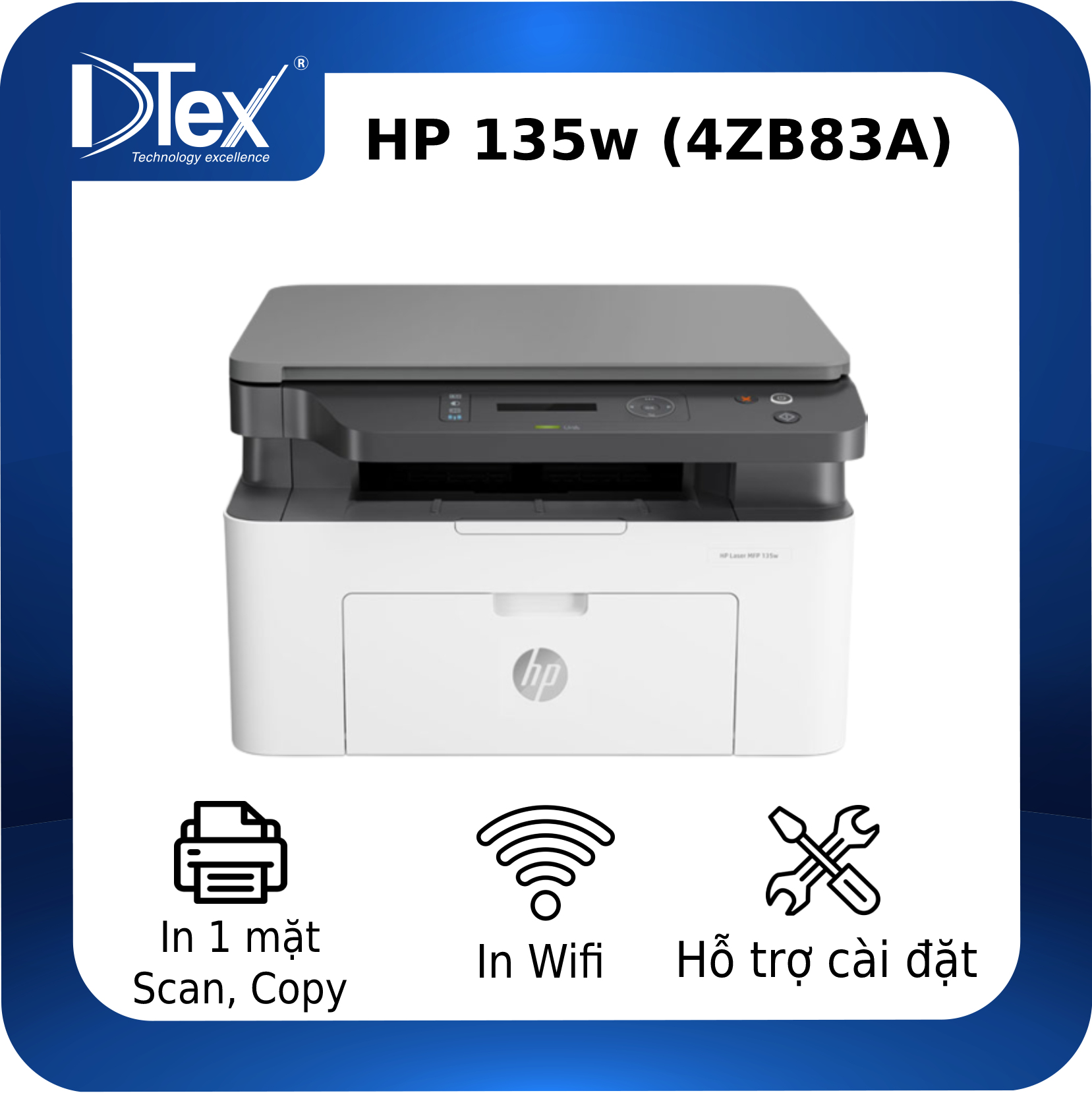 Máy in đa năng hp laser mfp 135w - hàng chính hãng