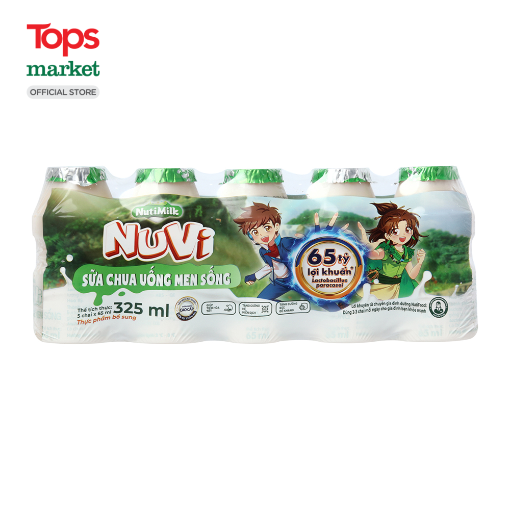 Lốc 5 Sữa Chua Uống Men Sống Nuti 65ML - Siêu Thị Tops Market