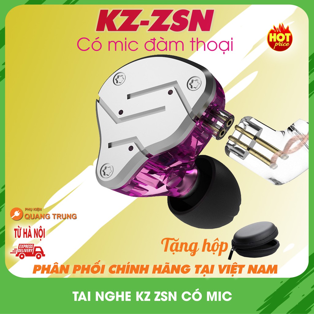 Tai nghe KZ ZSN hầm hố hay tuyệt - có mic đàm thoại - , cam kết sản phẩm đúng mô tả, chất lượng đảm bảo