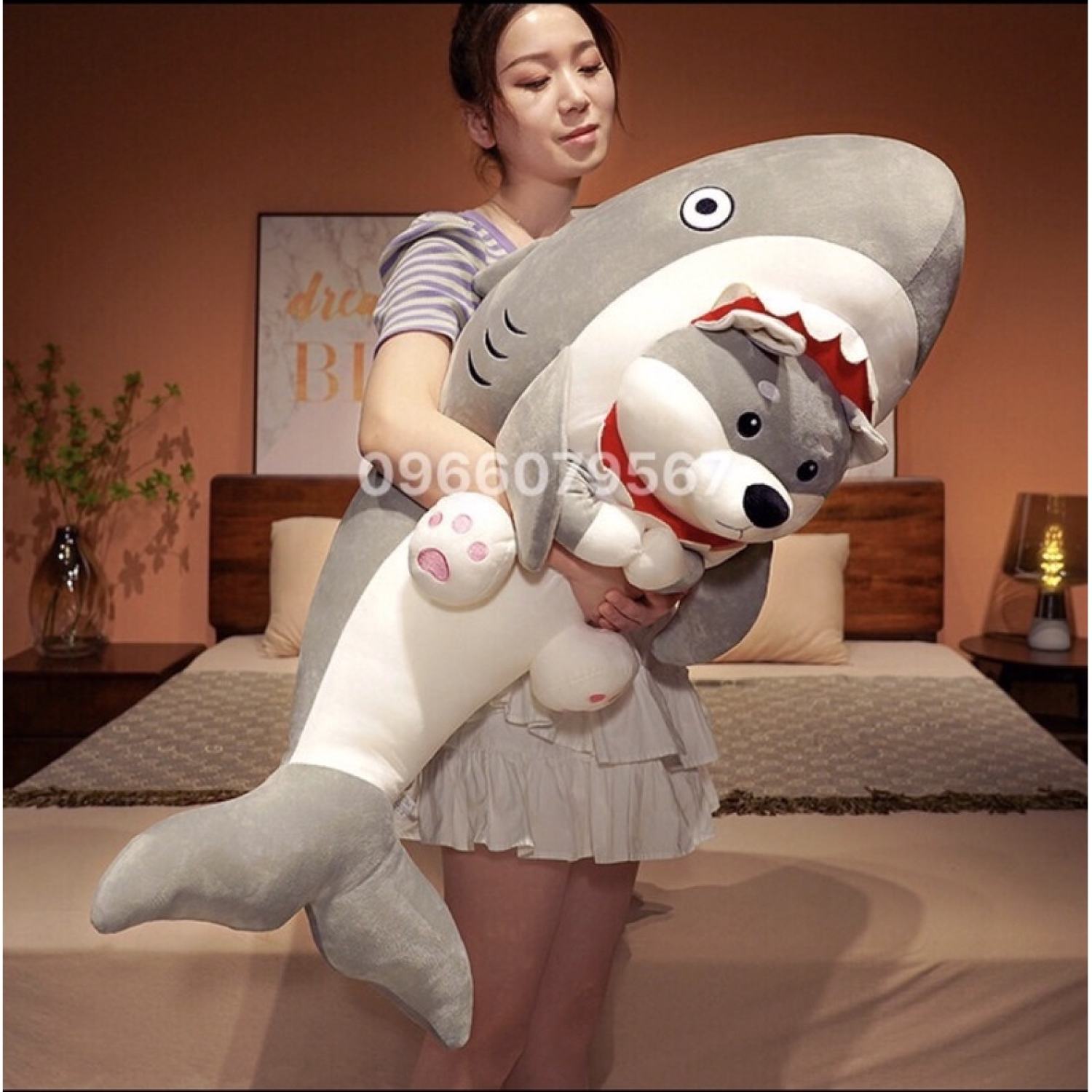 Gấᴜ bông cá mập mặt chó, cá mập mặt gấᴜ siêu cute, có khoá kéo