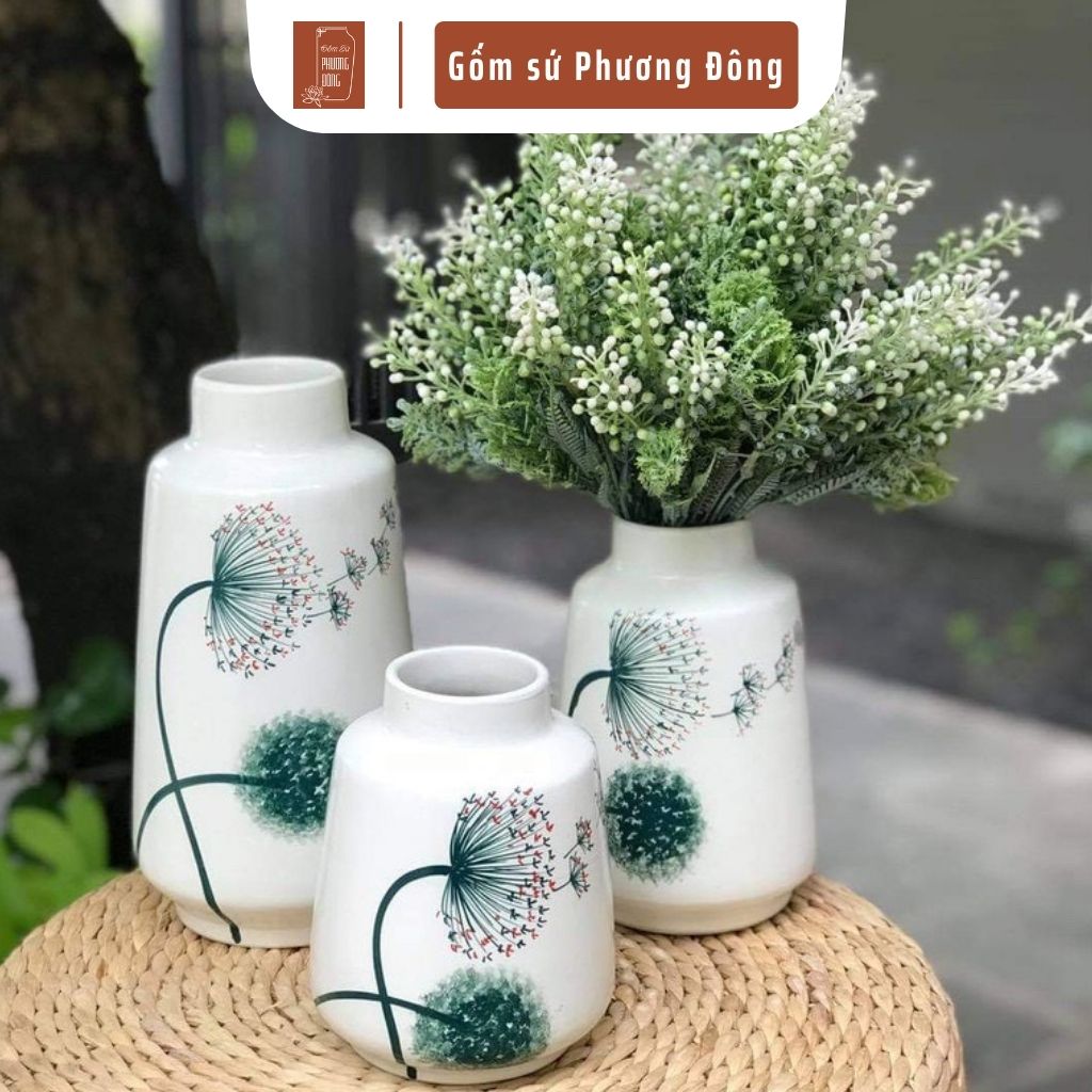 Set 3 bình trang trí decor nhà cửa, 3 bình cắm hoa xinh