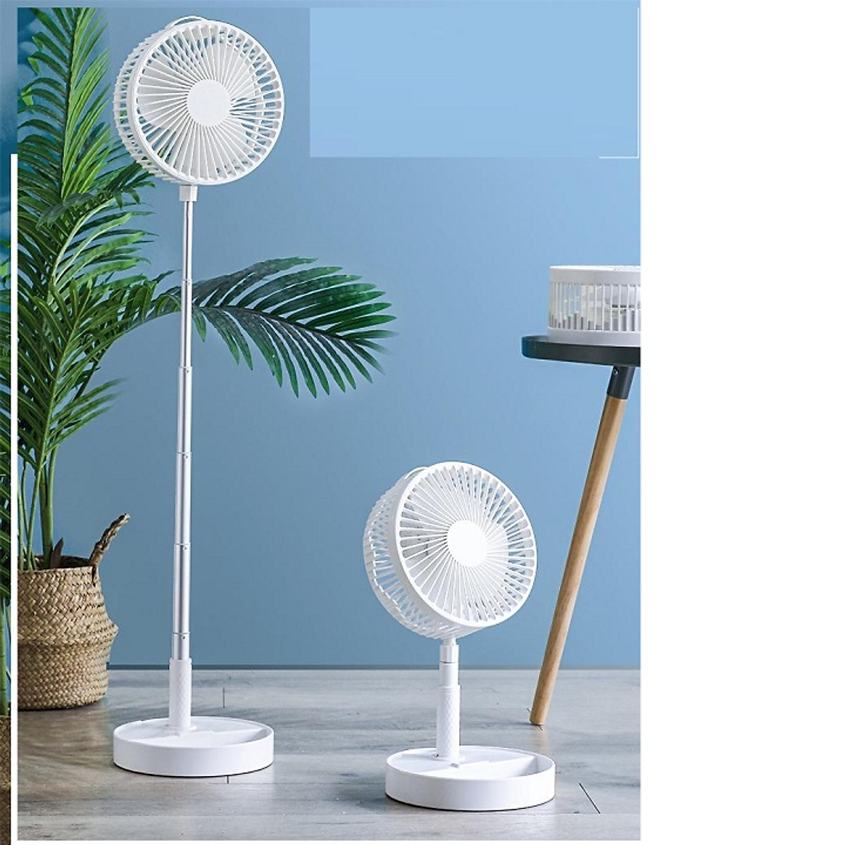 (XUA TAN NẮNG NÓNG) Quạt Tích Điện Pin Lithium Polymer Đa Năng, Thiết Kế Thông Minh, Kéo Dài Cao Thấp- Quạt Gấp Gọn, Chế Độ Gió Tự Nhiên 4 Tốc Độ Pin 7200mah Độ Cao Tối Đa 1m- Quạt Xoay 180 Độ-Tiện Lợi Đi Du Lịch, Picnic..