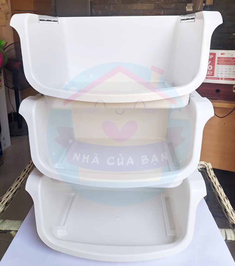 Kệ xếp chồng 2 tầng bằng nhựa cứng Tashuan TS-3593 có thể lắp ghép tiện lợi thông minh đa năng đựng vật dụng nhà bếp phòng ngủ phòng làm việc giúp tiết kiệm không gian sắp xếp gọn gàng các vật dụng trong nhà - Nhà Của Bạn