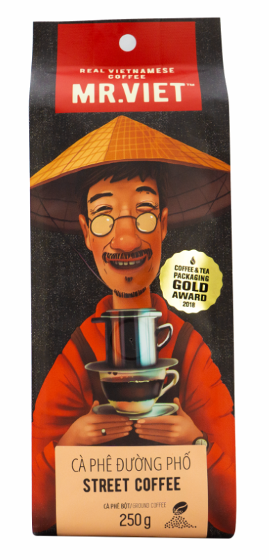 MR.VIET Cà Phê Đường Phố - Cà Phê Rang Xay Túi 250g (MR.VIET Street Coffee - Ground Coffee 250g Bag)