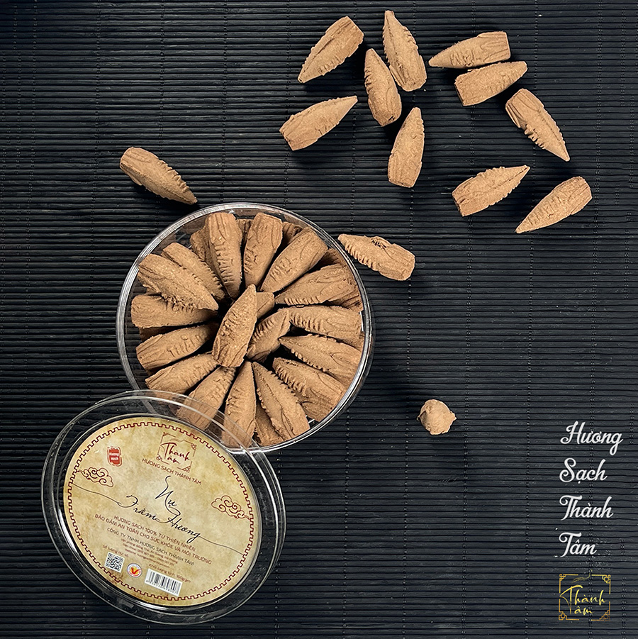 Nụ trầm hương khói ngược Hương sạch Thành Tâm, nhang sạch xông thơm nhà đón tài lộc hộp 45 nụ