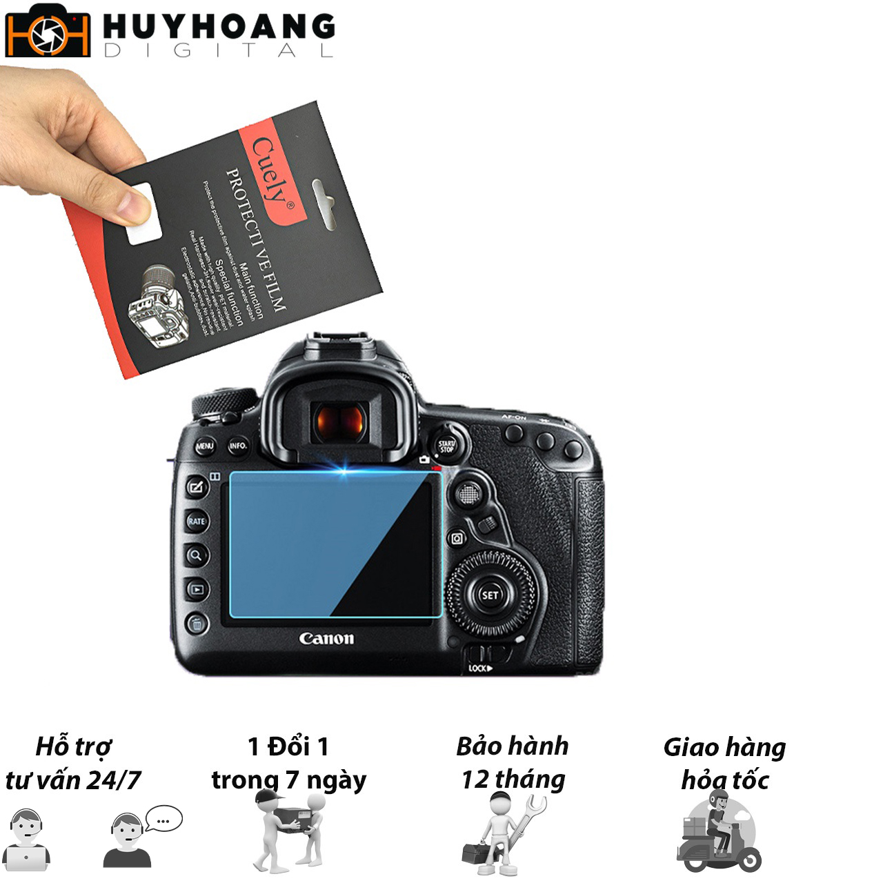 Kính cường lực cho máy ảnh Canon