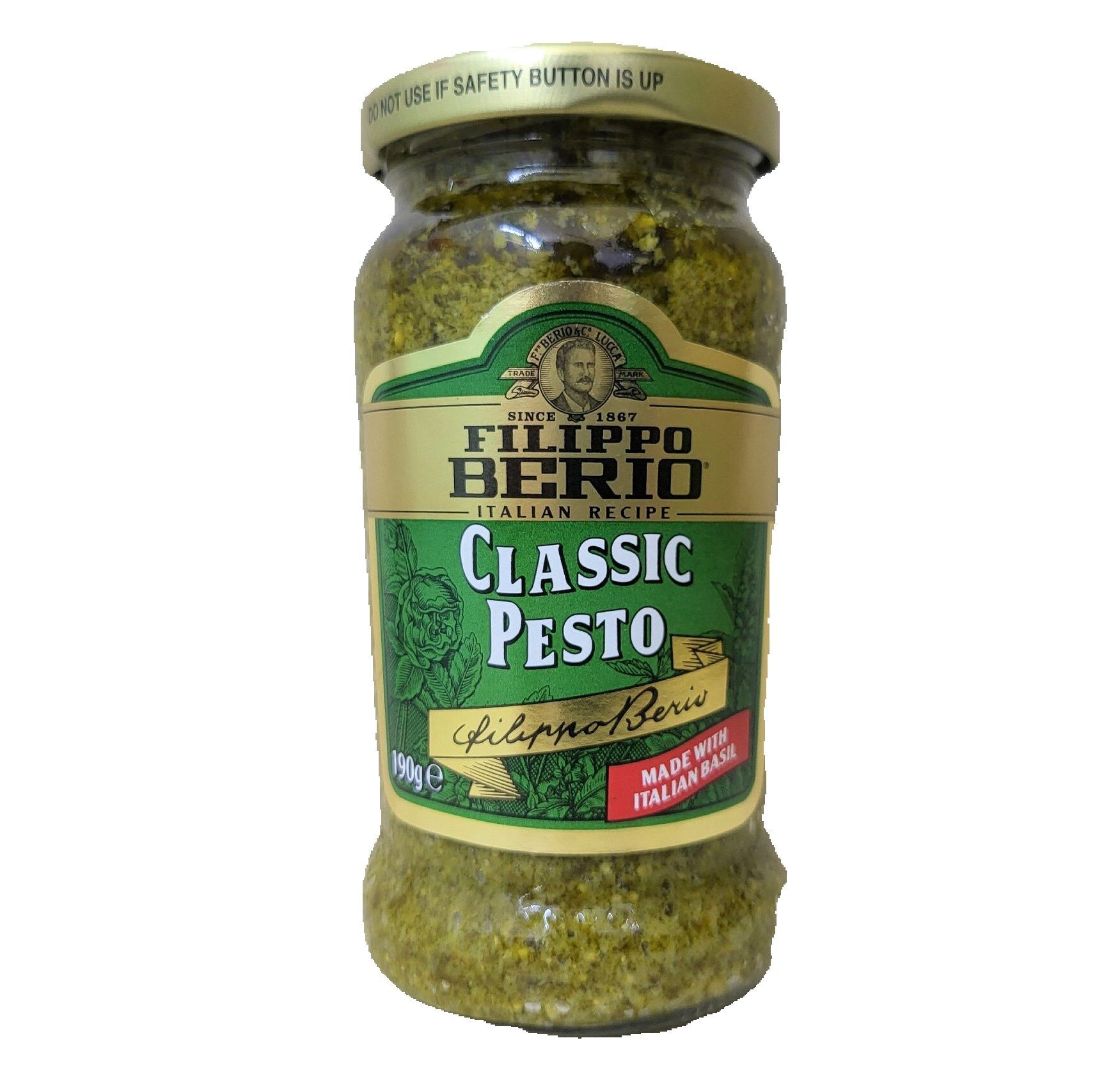 FILIPPO BERIO [Lọ XANH LÁ 190g] SỐT PESTO LÁ HÚNG QUẾ CỔ ĐIỂN [Ý] Classic Pesto (made with Italian Basil)