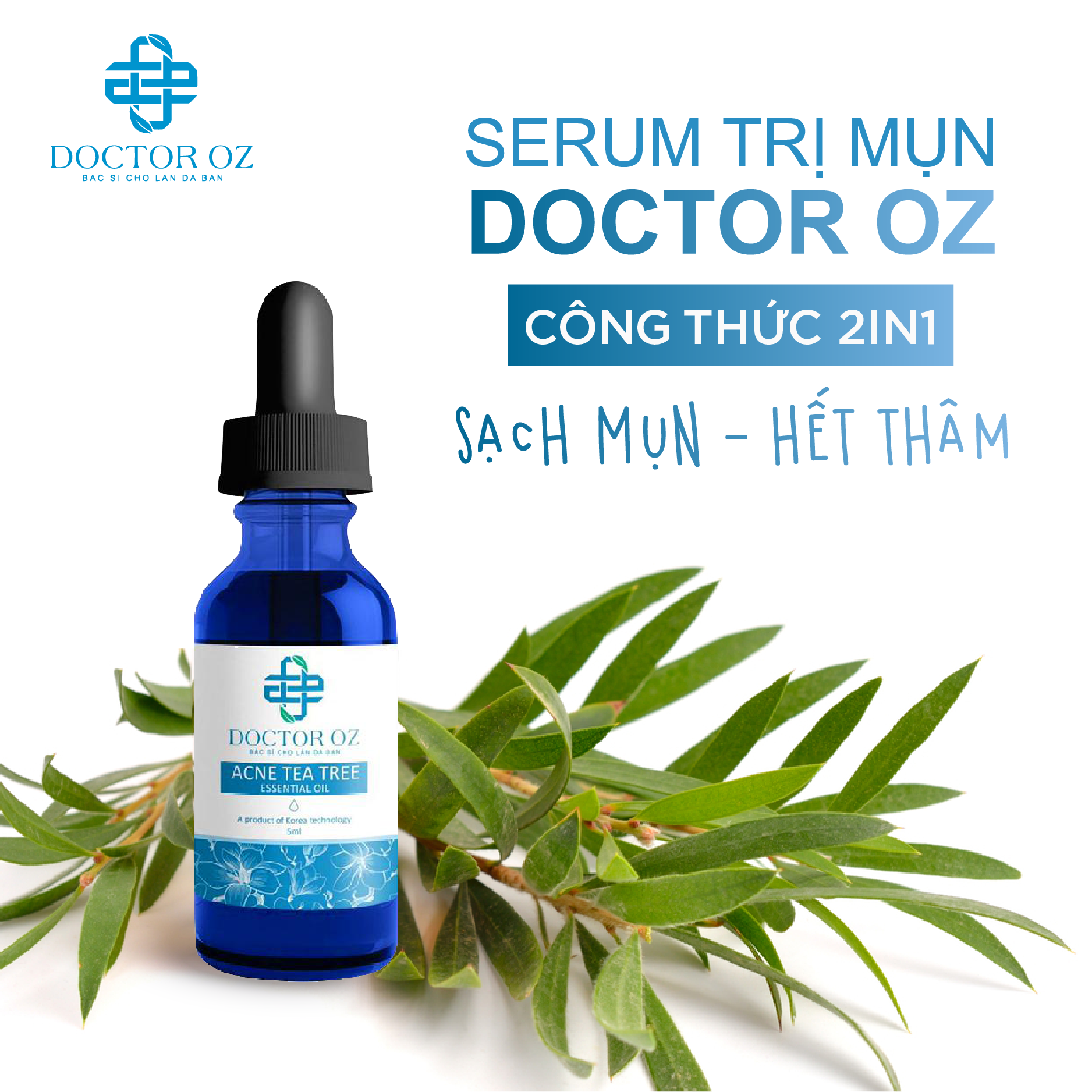 [HCM]Serum Ngăn Ngừa Mụn Chiết Xuất Từ Tràm DOCTOR OZ ( 5ml)  - Serum mụn xóa thâm se khít lổ chân lông - được chứng nhận hiệu quả của Bộ Y Tế