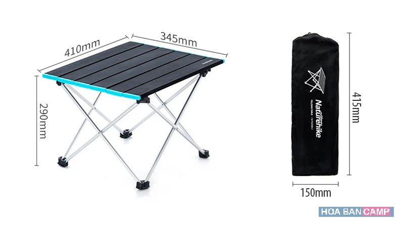 Bàn inox gấp gọn NatureHike NH19Z008-Z Siêu nhẹ ( Đen - Xám )