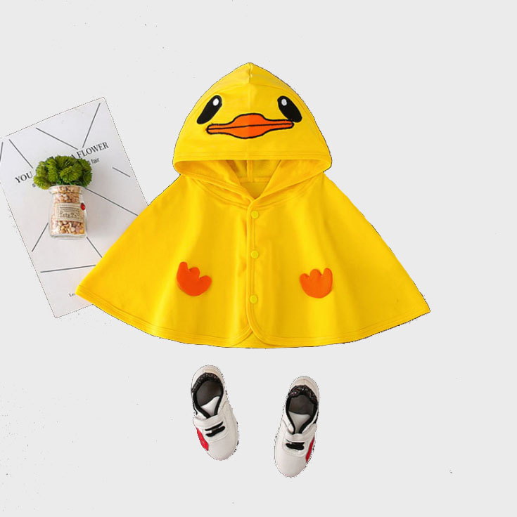 Áo choàng cánh dơi mẫu Vịt Vàng cho bé từ 9-16kg, Áo choàng cho bé trai và bé gái Chất liệu cotton vải dày