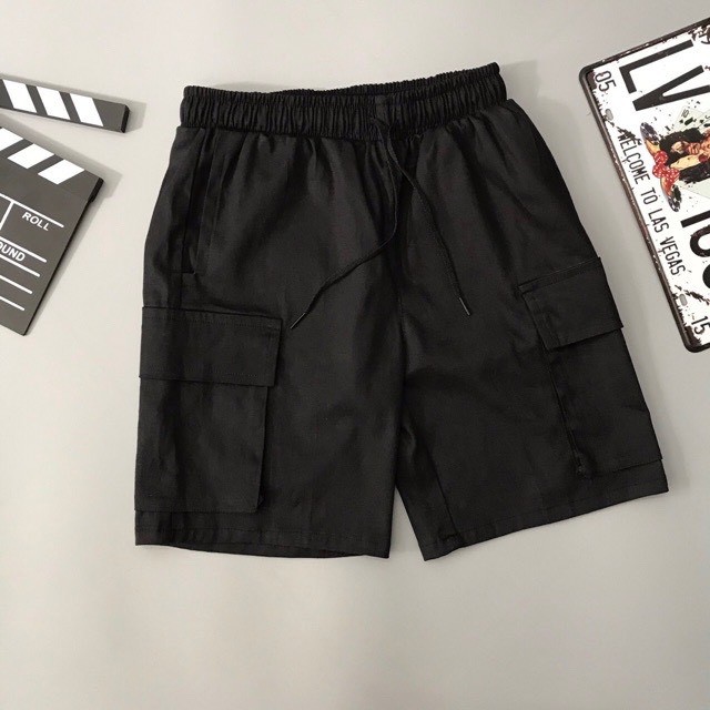 Quần short kaki túi hộp đơn giản cho nam và nữ