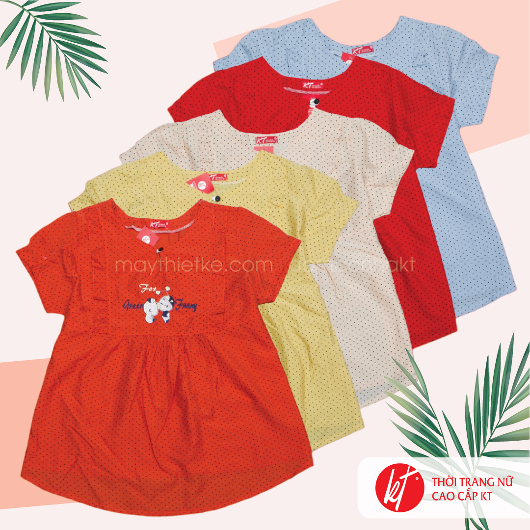 Áo bầu babydoll DOMACNHAKT cổ tròn tay ngắn chất liệu đũi xước thiết kế dễ thương cho mẹ bầu freesize <72kg ABSALE01