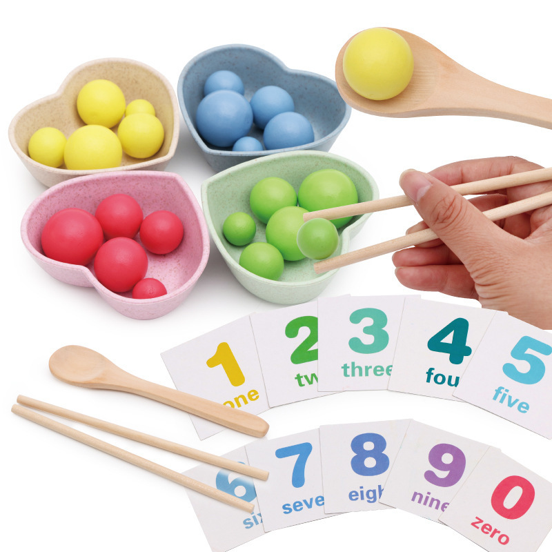 Đồ chơi trẻ em bộ gắp hạt tập đếm kèm thẻ