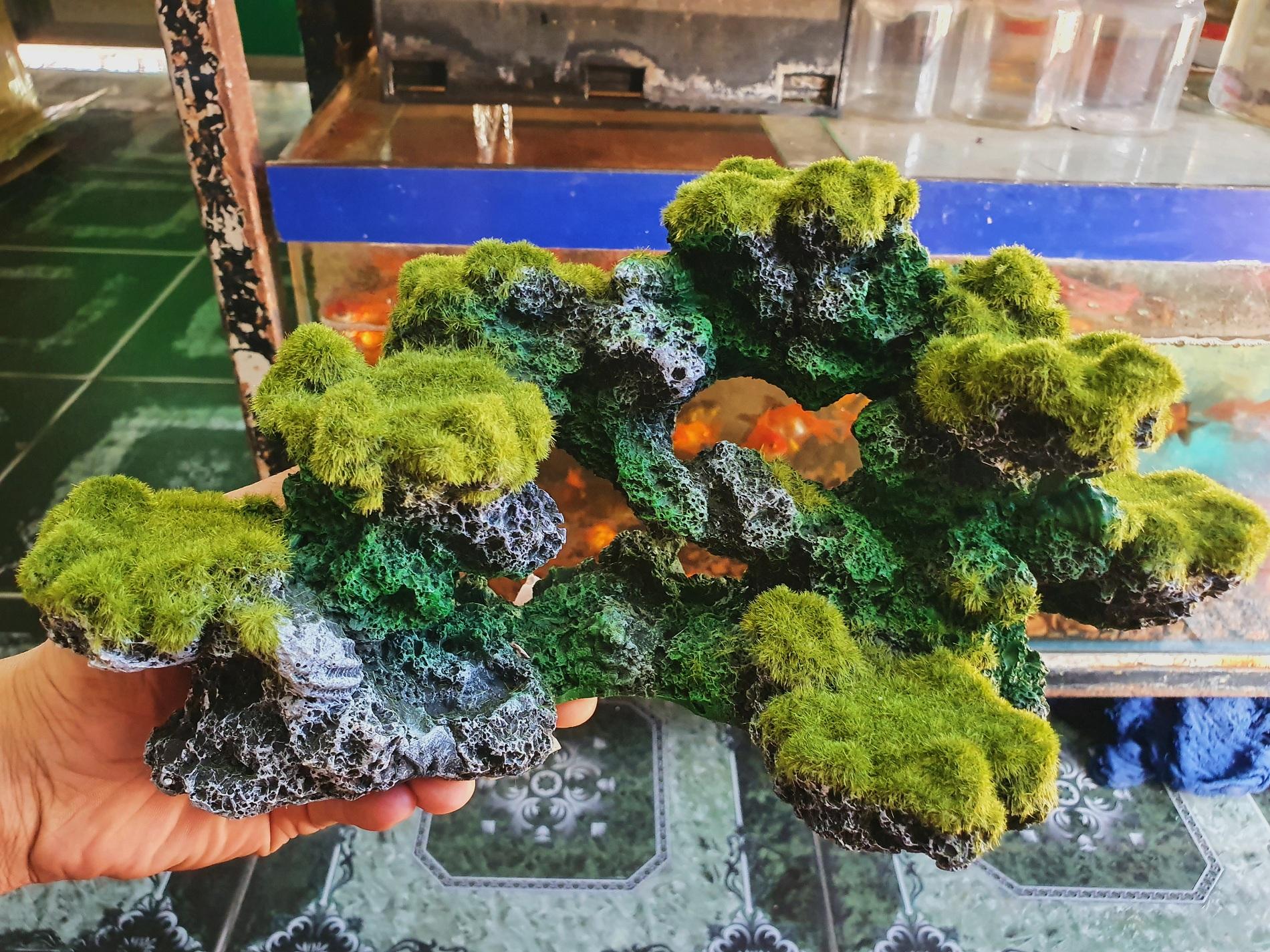 "Hoàn tiền đến 10%" CẢNH NÚI RÊU TRANG TRÍ HỒ CÁ NON BỘ 25x14x15cm