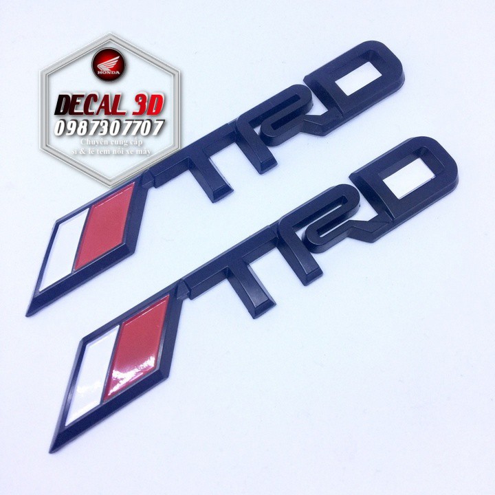 Tem logo chữ nổi TRD bằng kim loại trang trí xe máy ô tô cực đẹp