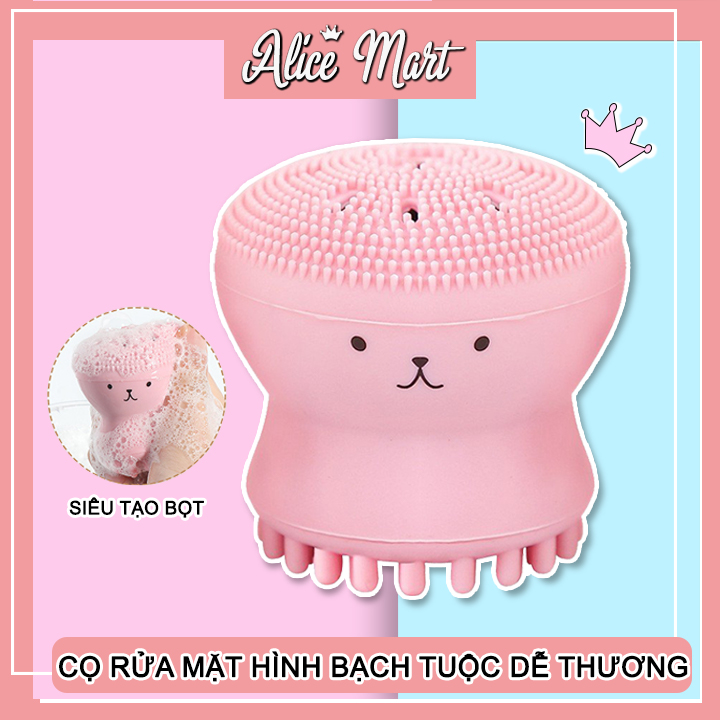 Bạch tuộc rửa mặt, bông cọ rửa mặt bạch tuôc, làm sạch da mặt, vệ sinh mặt - bàn chải rửa mặt không rát