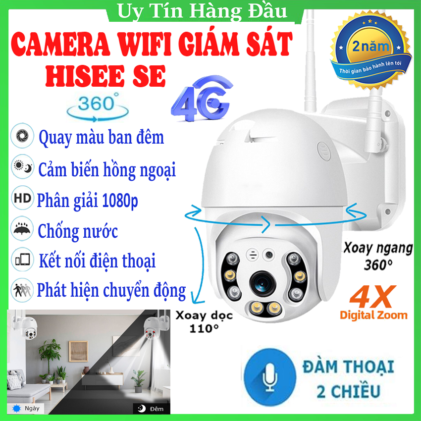 Camera IP Wifi Hisee SE, Camera an ninh xoay 360 độ