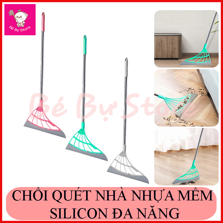 Chổi Quét Nhà Nhựa Mềm Silicon Đa Năng, Tiện Dụng, Quét sạch sàn nước nhà vệ sinh, nhà tắm, không dính lông, không rụng lông, đa năng