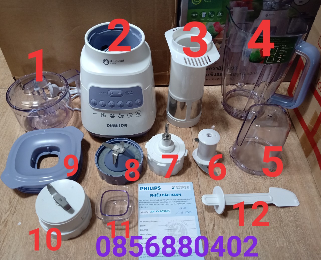 Phụ kiện máy xay chính hãng philips Hr2221 Hr2223 hàng tách bộ