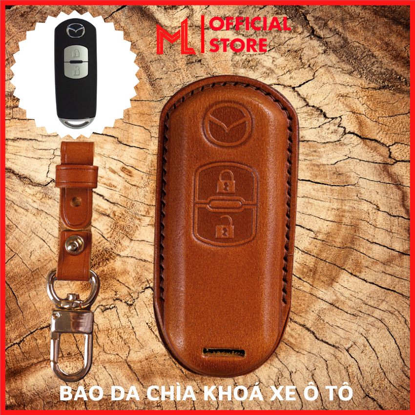 Bao da chìa khoá ô tô maz-c2 mazda cx5 mazda 2 mazda 6 smartkey 2 nút bấm ốp chìa khoá da thật may thủ công, bảo vệ chìa khoá, bền đẹp nhiều mầu sắc lựa chọn bảo hành 12 tháng