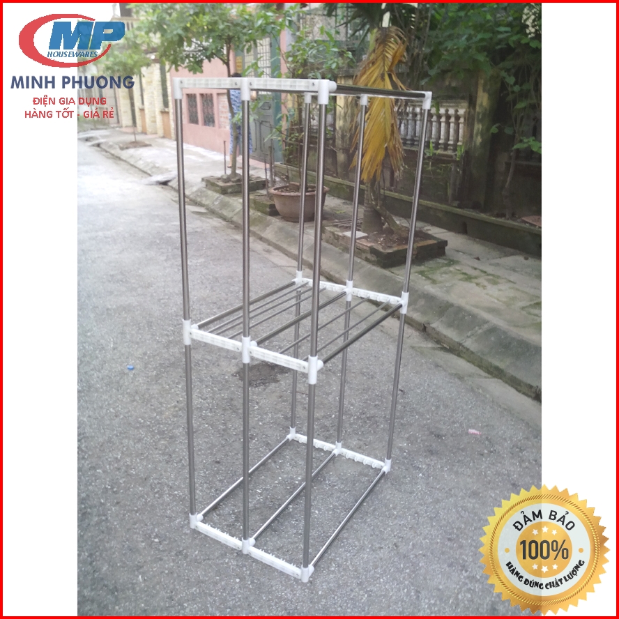 Combo khung tủ và vỏ bạt tủ sấy quần áo size to 70x48x148