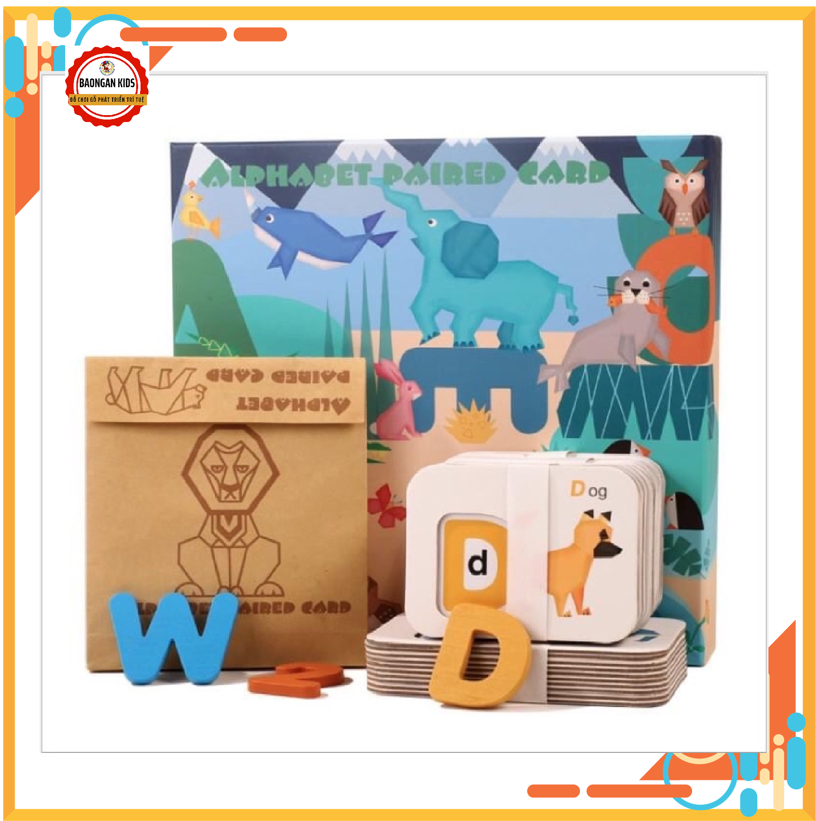 Alphabet paired card - bộ thẻ bảng chữ cái và số tiếng anh