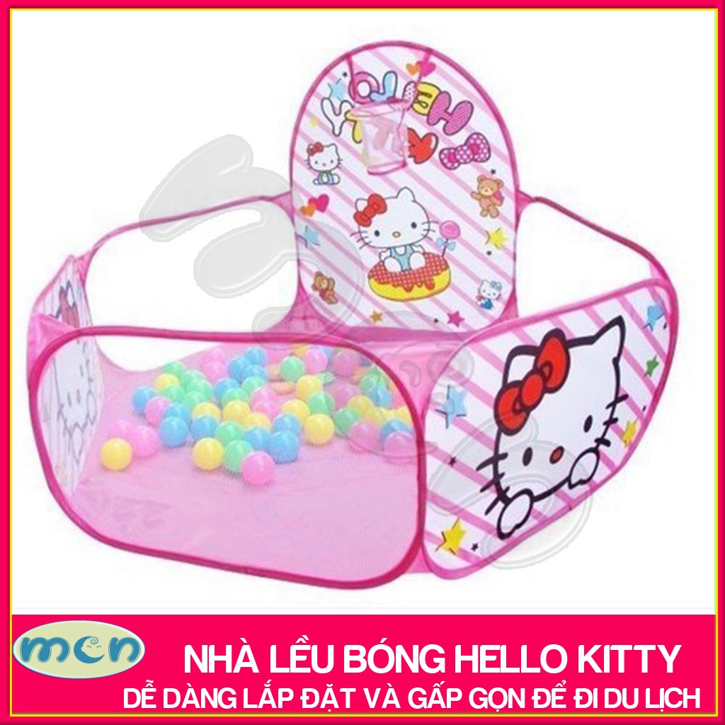 Lều bóng rổ hello kitty cho bé + Tặng kèm 100 quả bóng